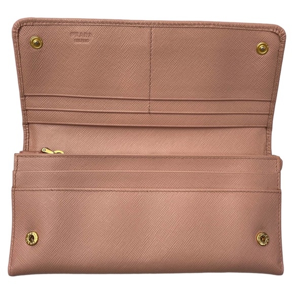 Prada Saffiano Leather Bow Flap Wallet Pink - Picture 8 of 12